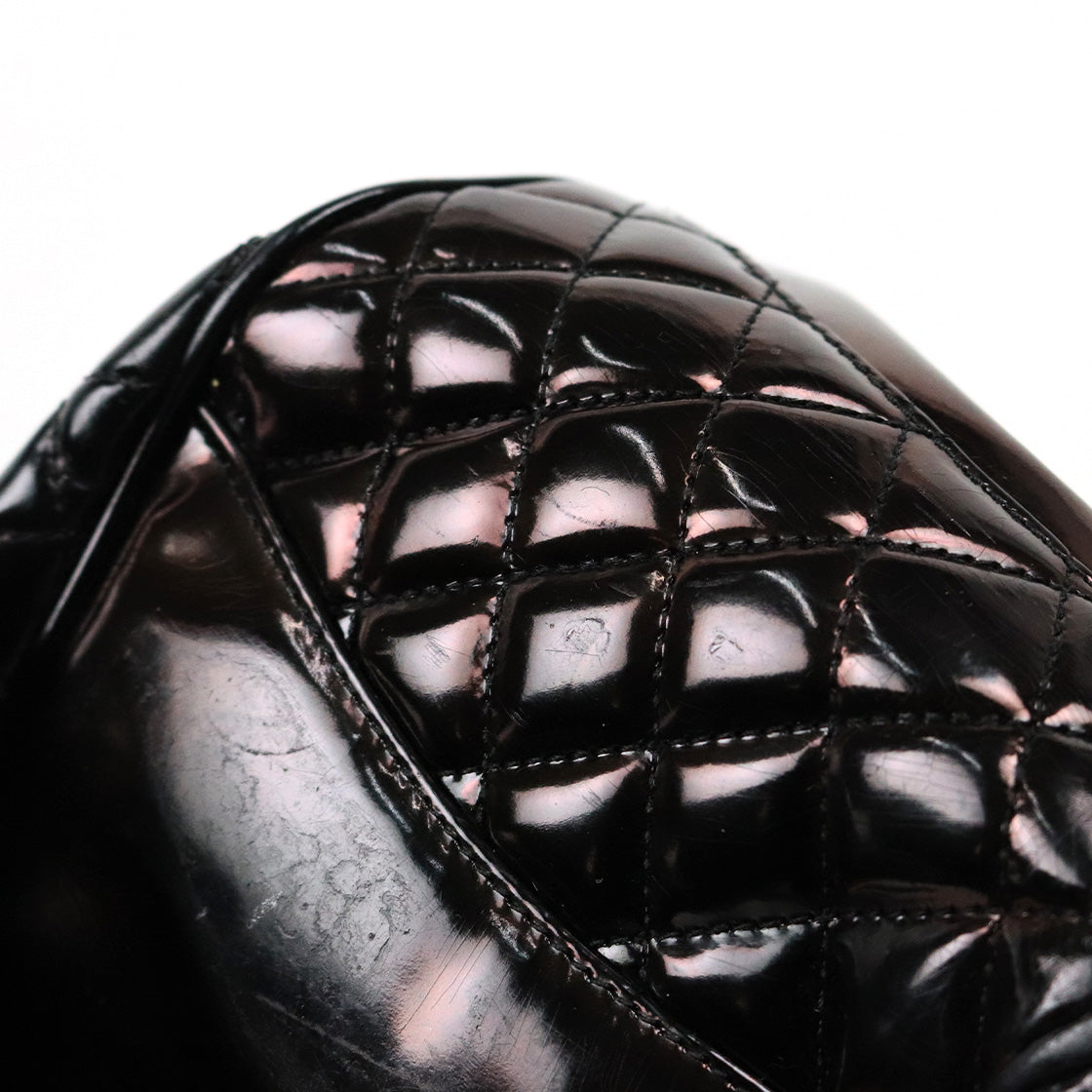 Chanel Black Faded Mademoiselle Lock Kelly Top-Handle Chain 2-Way