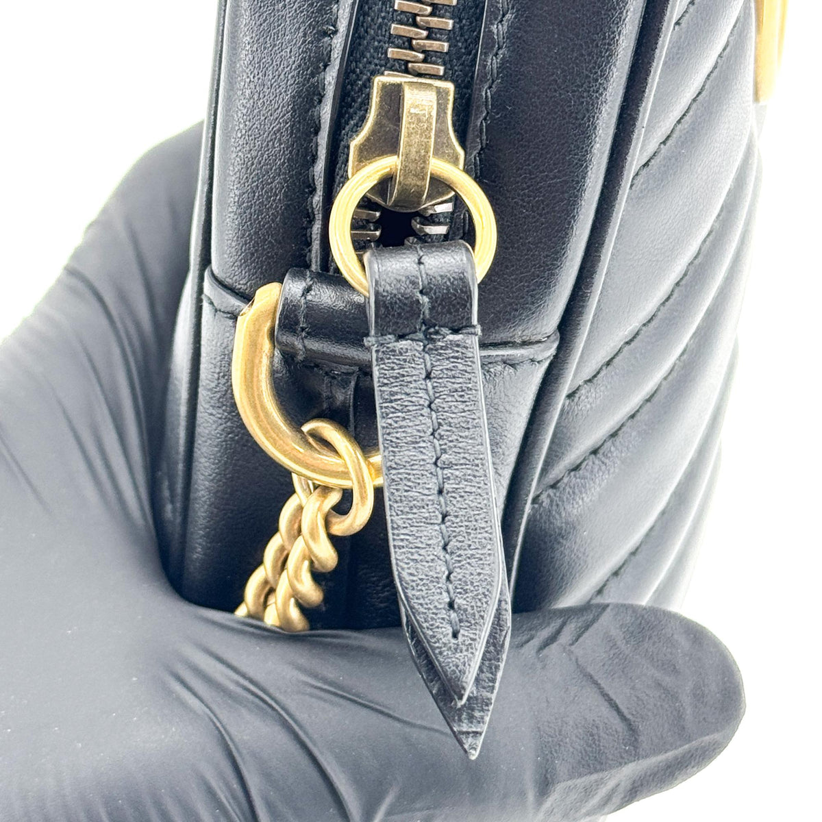 Gucci GG Marmont Mini Chain Crossbody Bag Black