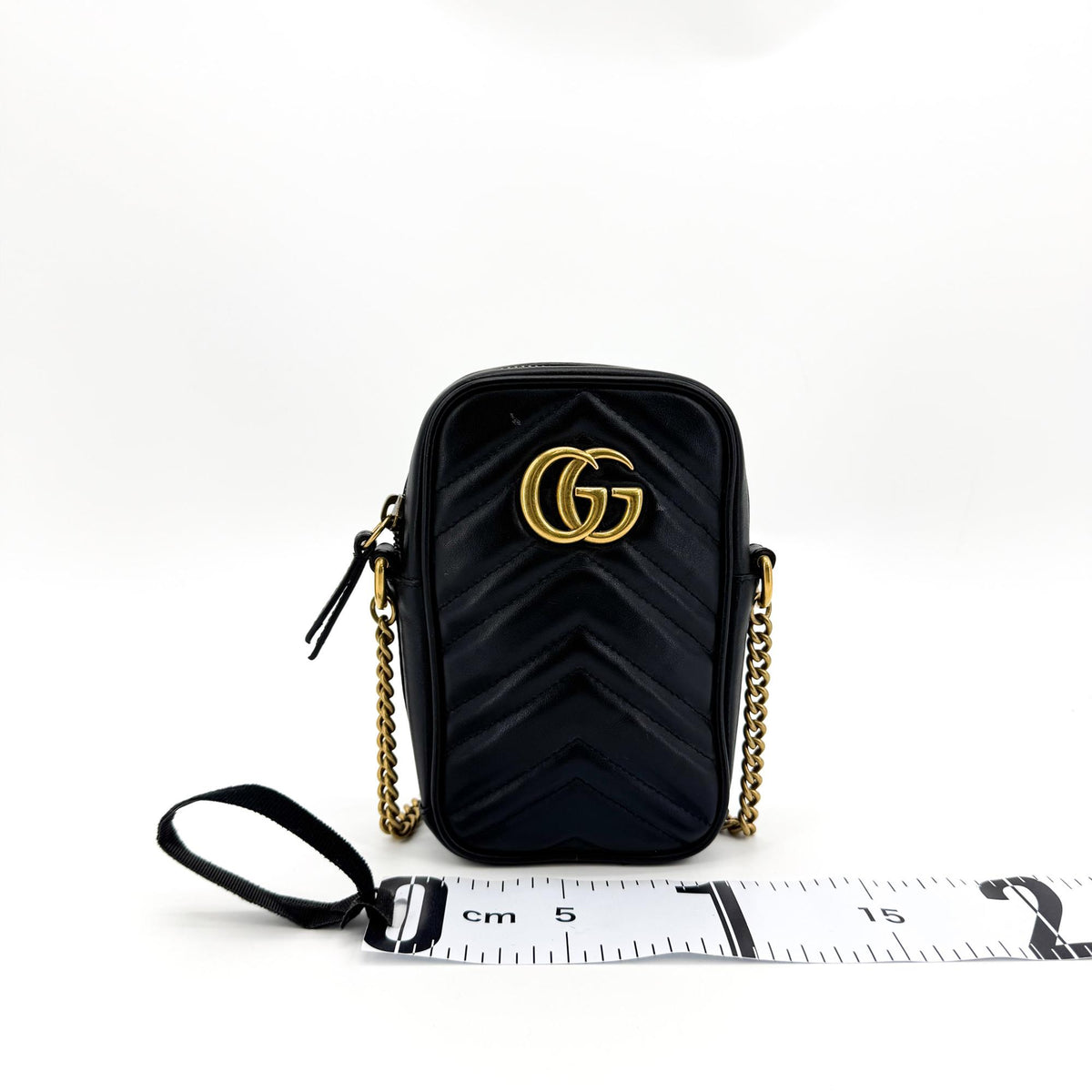 Gucci GG Marmont Mini Chain Crossbody Bag Black
