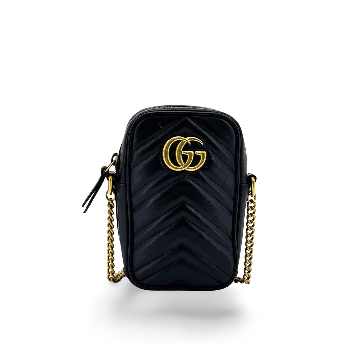 Gucci GG Marmont Mini Chain Crossbody Bag Black