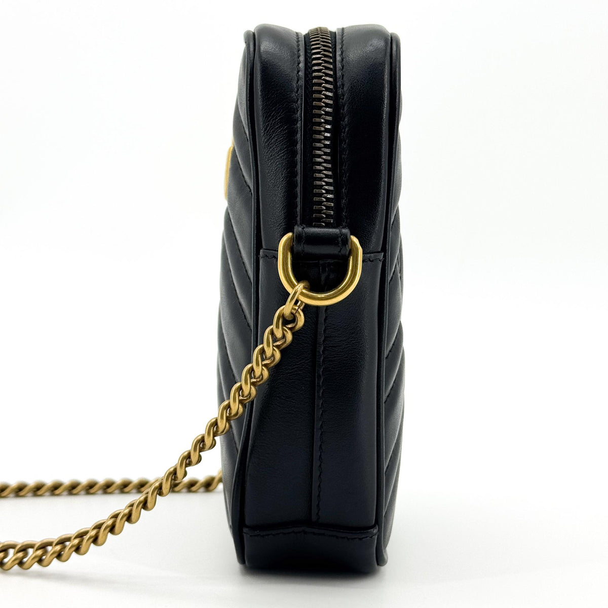 Gucci GG Marmont Mini Chain Crossbody Bag Black