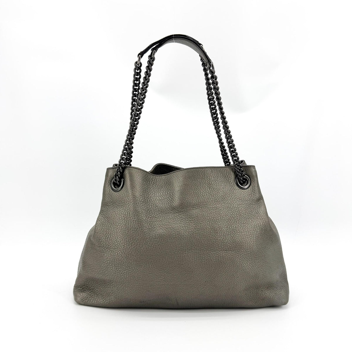 Gucci Soho Interlocking G Chain Crossbody Bag Metallic Dark Gray