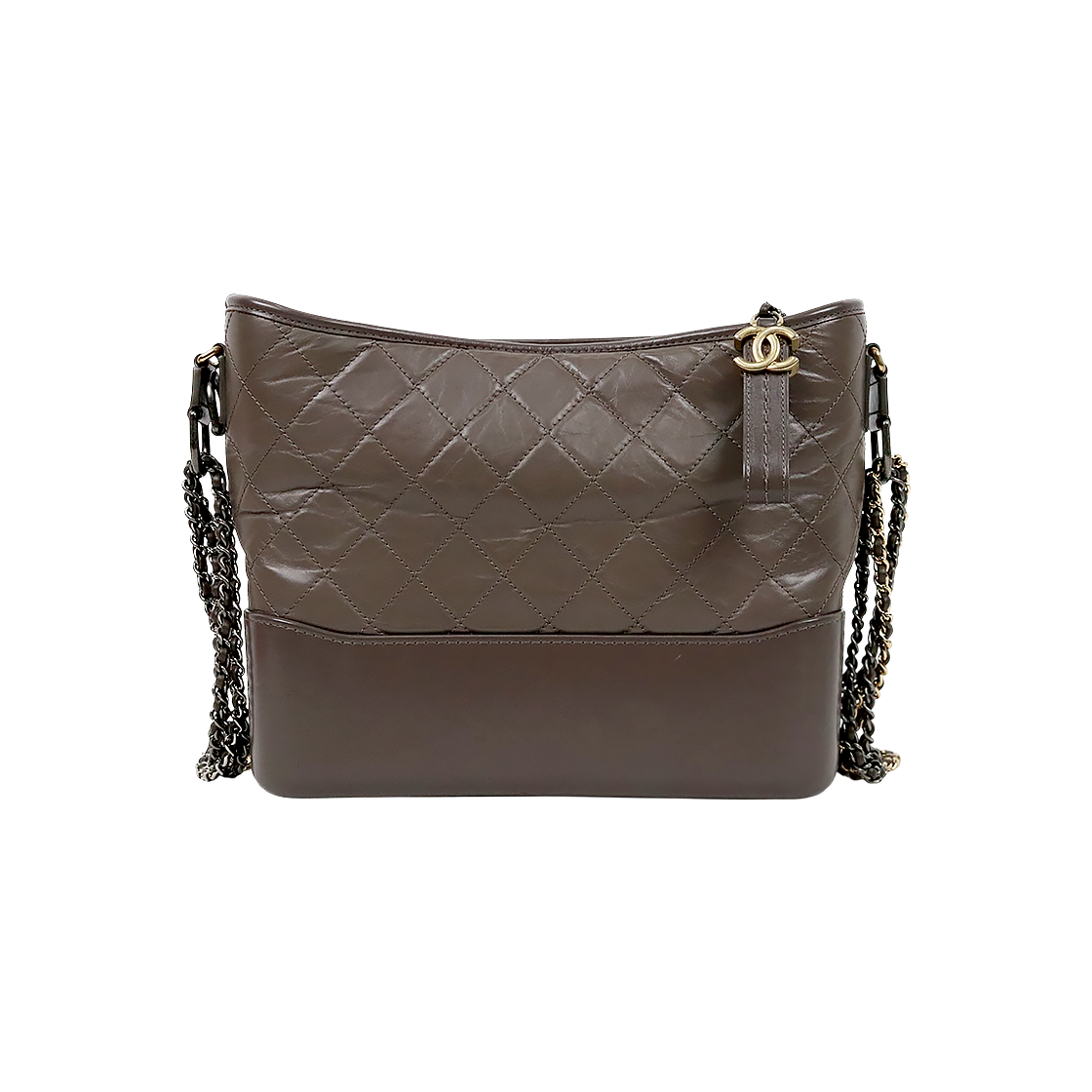Chanel Brown-Gray Gabrielle Hobo Shoulder Bag