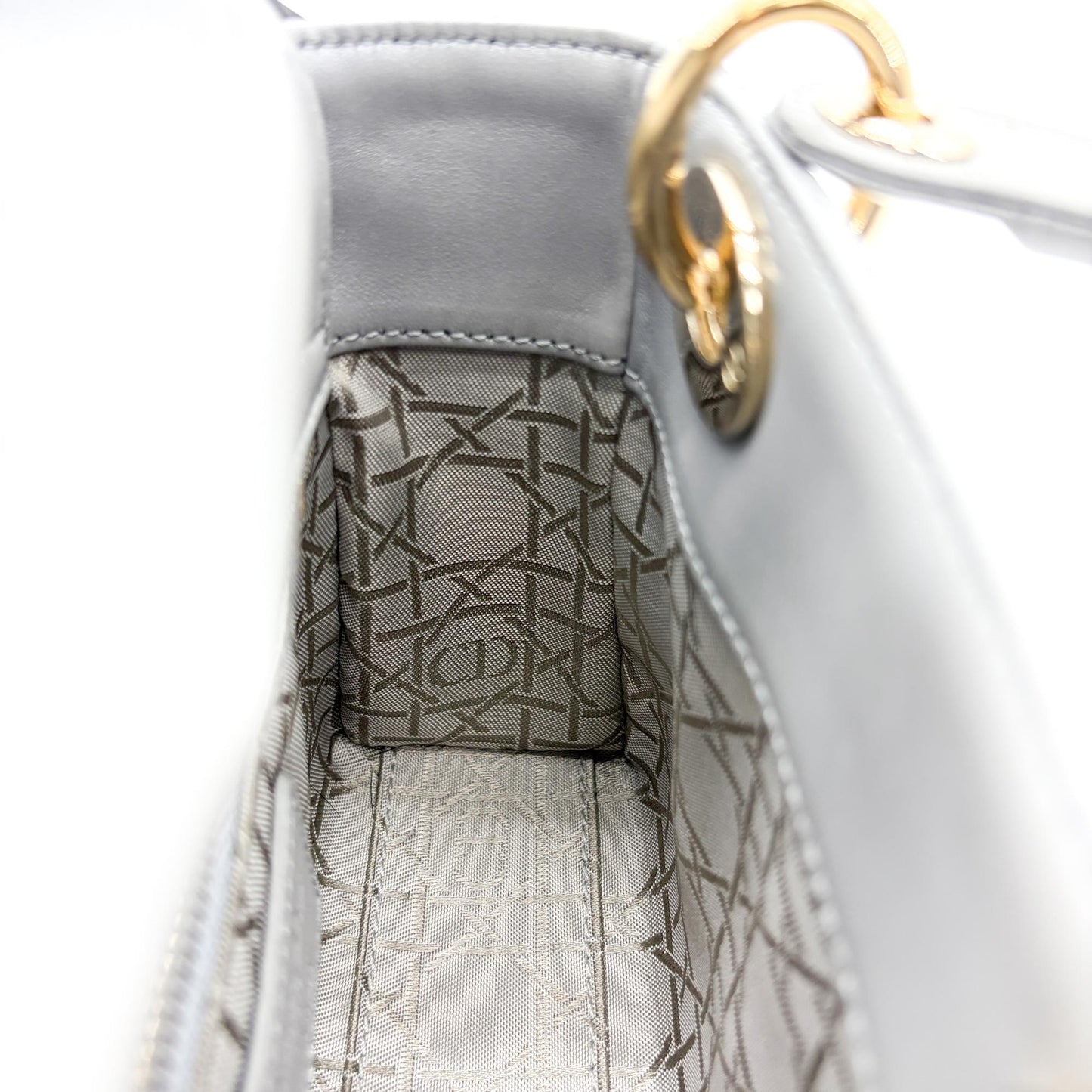 Dior Mini Lady Dior Bag Steel Grey Lambskin Gold Hardware