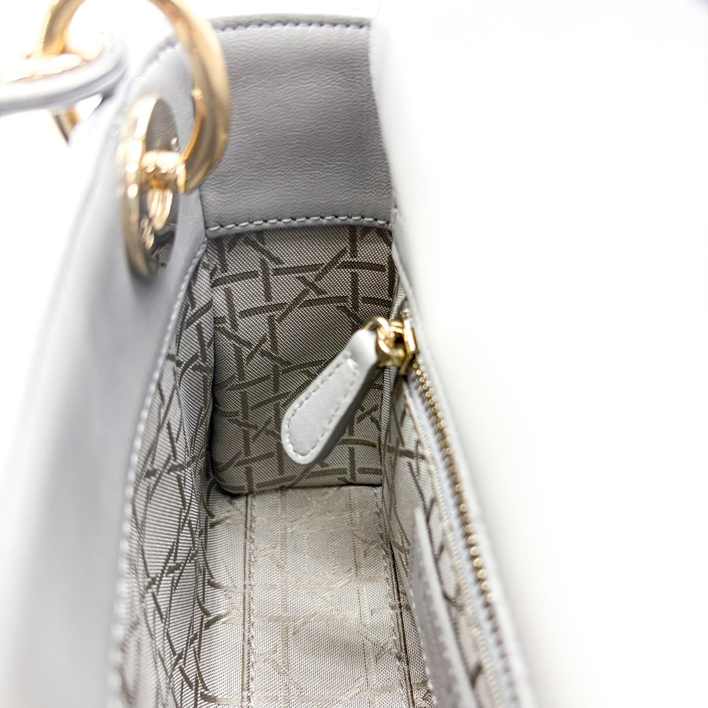 Dior Mini Lady Dior Bag Steel Grey Lambskin Gold Hardware