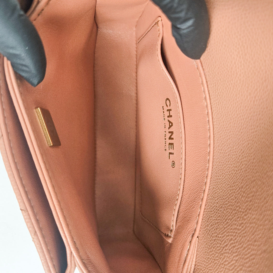 Chanel Mini Brown Caviar Top-Handle Tote Bag