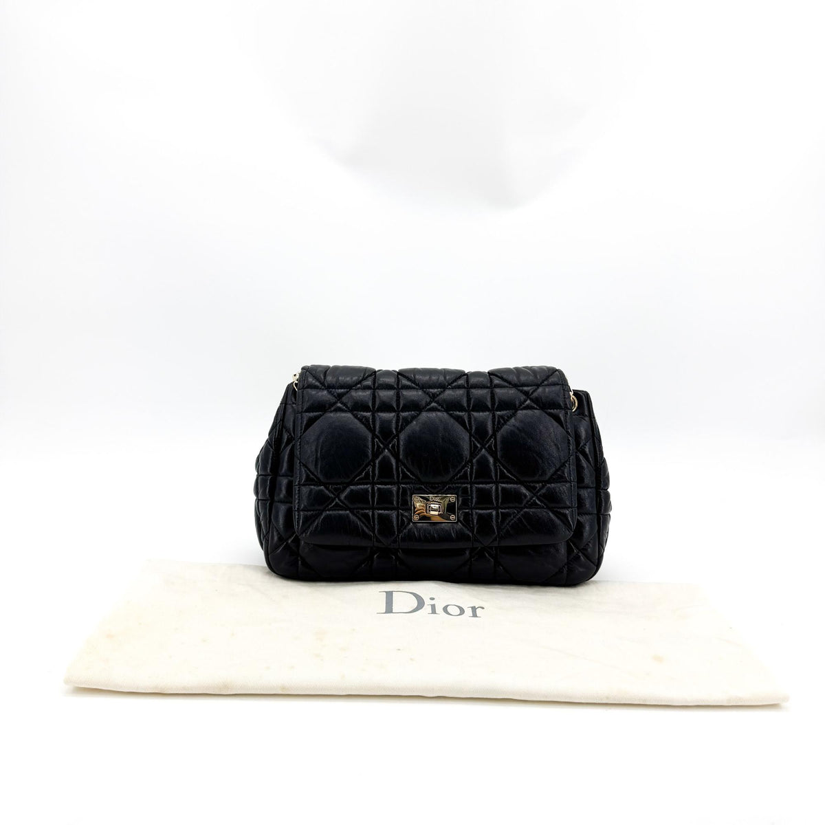 Dior Caro Medium Crossbody Bag Black