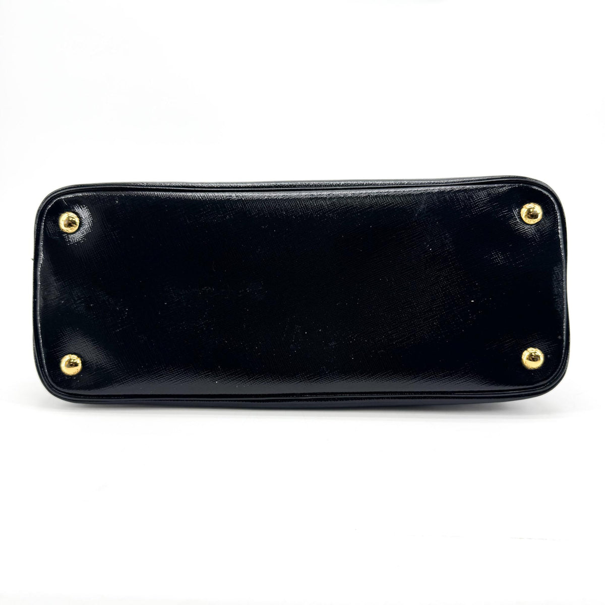 Prada Saffiano Luxe Top Handle Tote Bag Gold Hardware Black