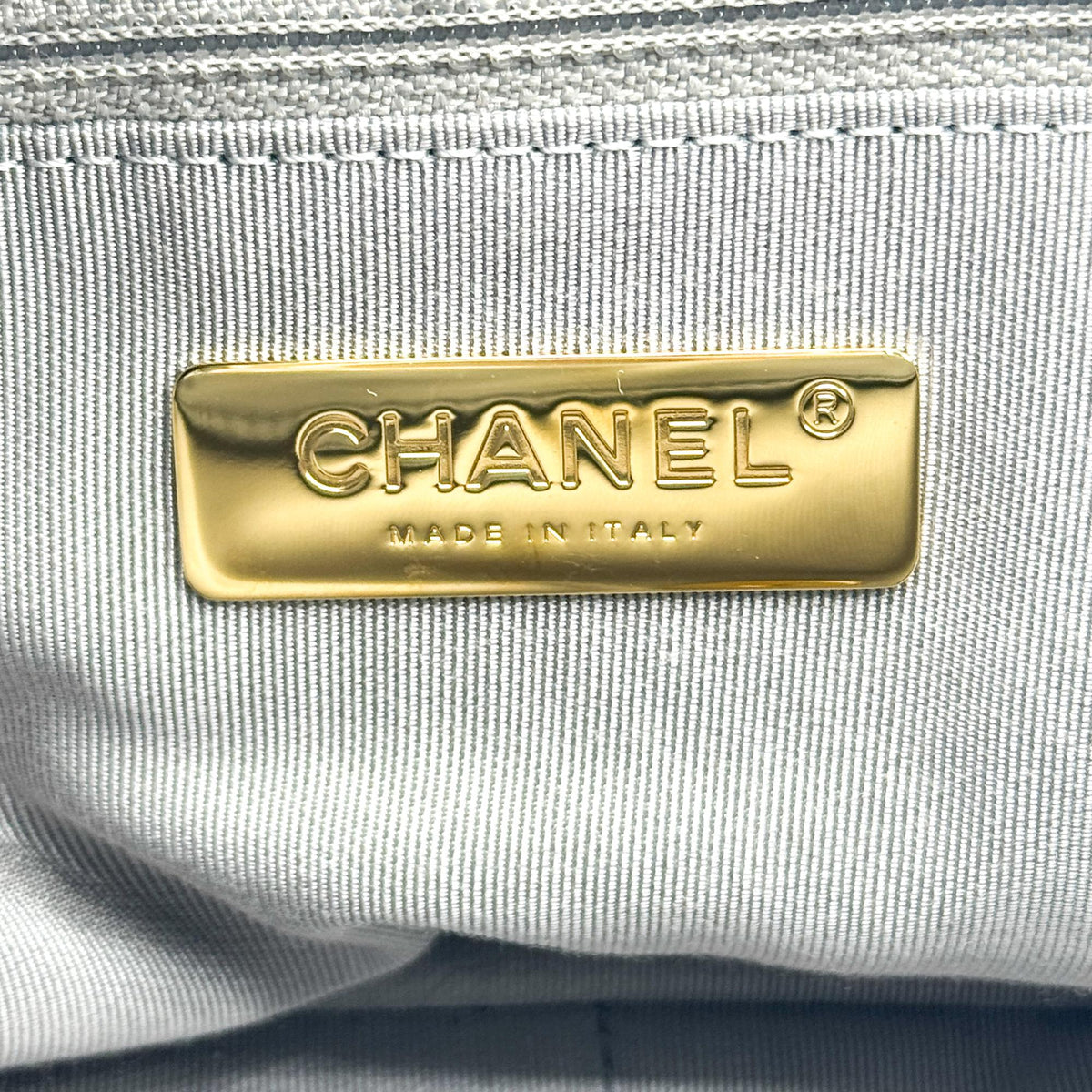 Chanel 19 Mini Flap Bag Tweed Grey