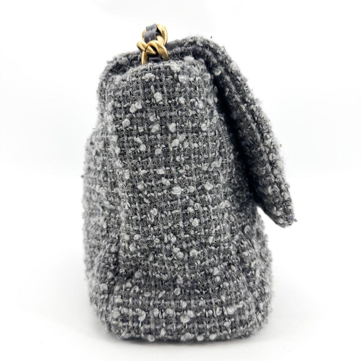 Chanel 19 Mini Flap Bag Tweed Grey