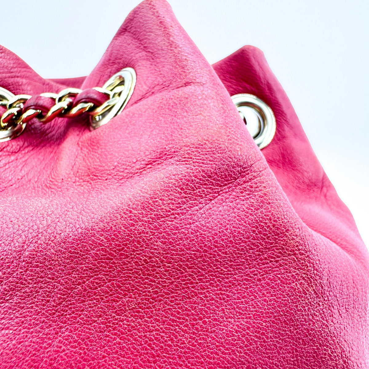 Chanel Quilted Lambskin Mini Drawstring Backpack Pink Champagne Gold