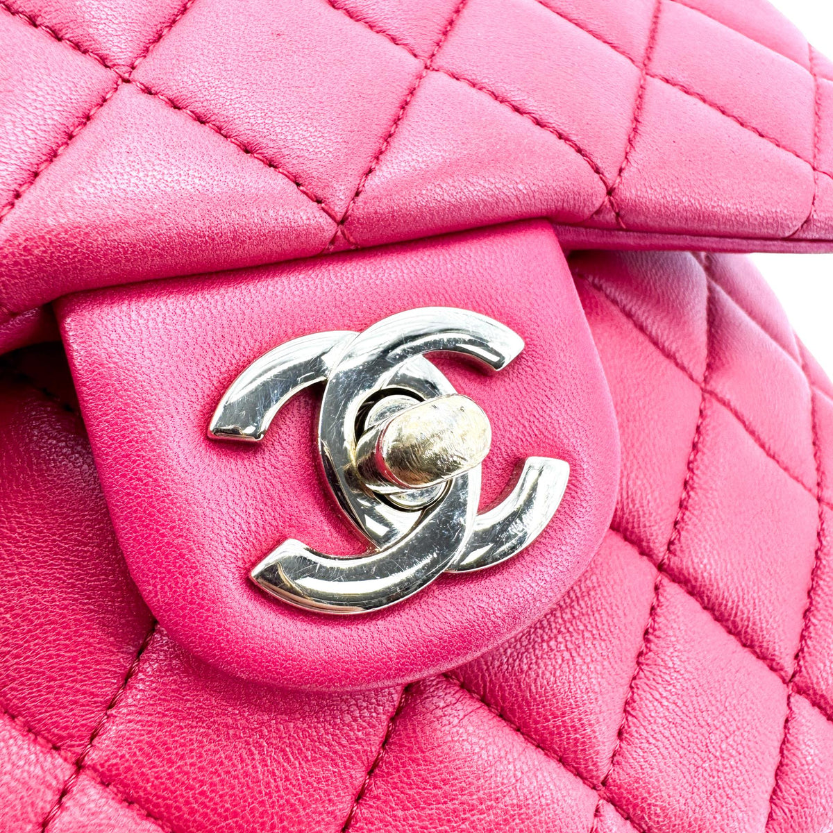 Chanel Quilted Lambskin Mini Drawstring Backpack Pink Champagne Gold