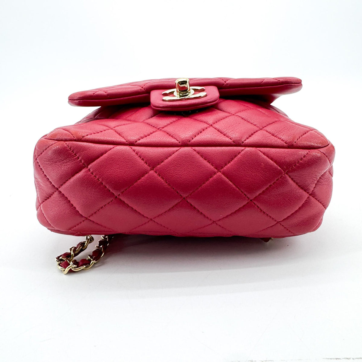 Chanel Quilted Lambskin Mini Drawstring Backpack Pink Champagne Gold