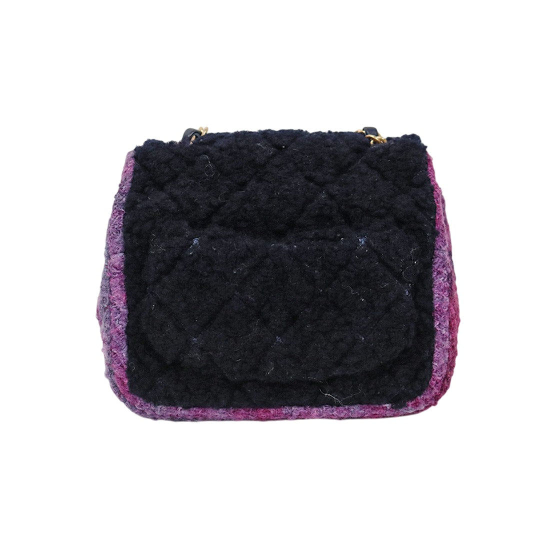 Chanel Black and Purple Shearling Flap Crossbody Bag
