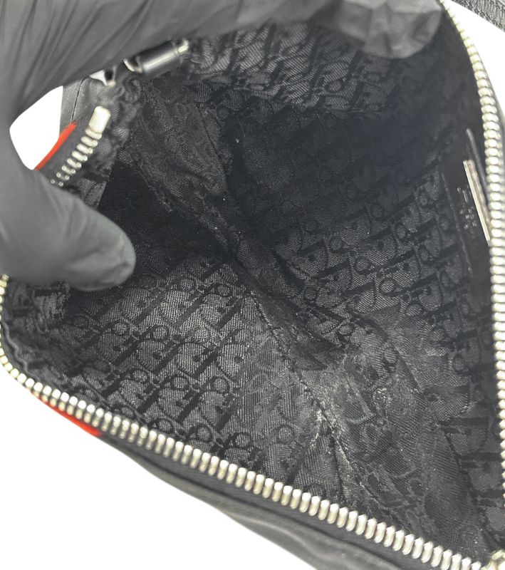 Dior Black Rose Saddle Shoulder Bag