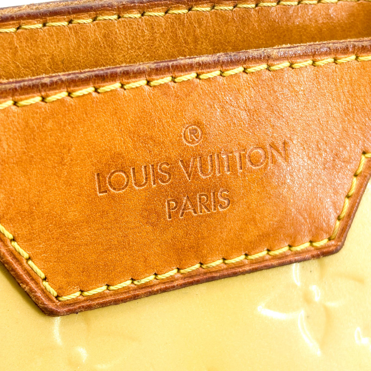 Louis Vuitton Monogram Vernis Brea MM Yellow Beige