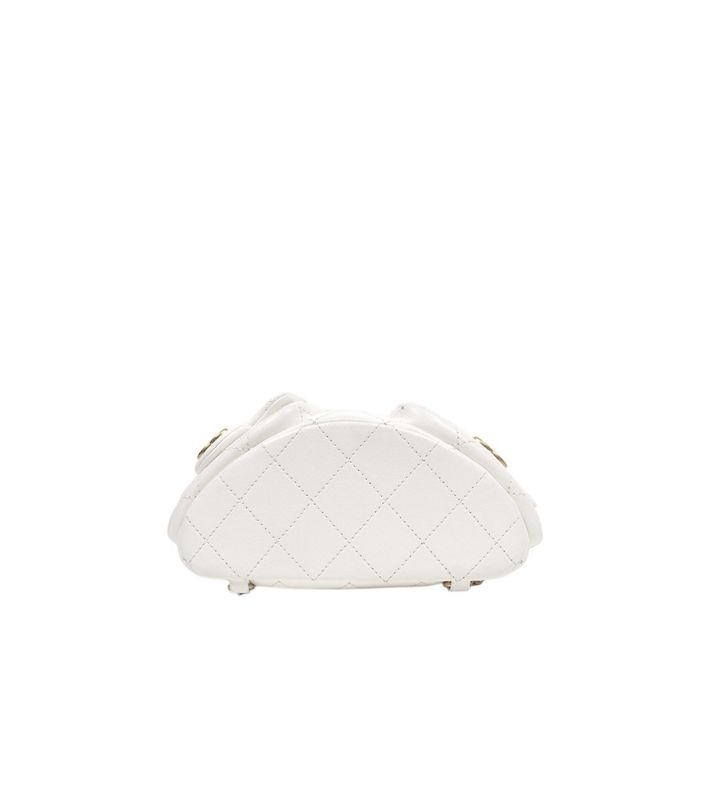 Chanel White Drawstring Two-Pocket Backpack