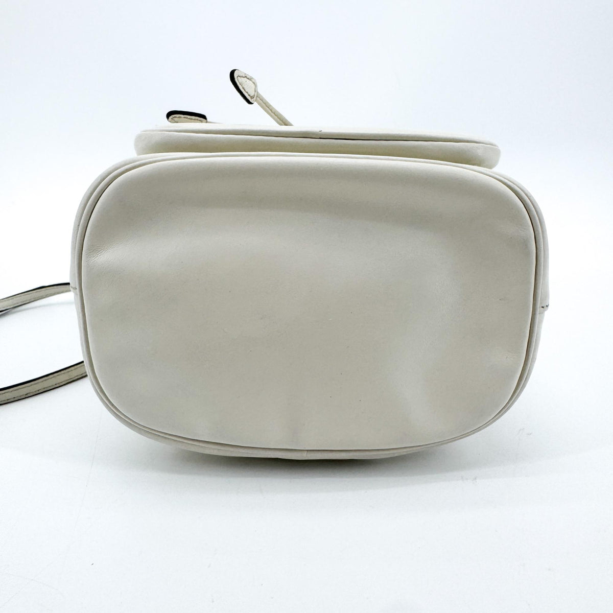 Prada Leather Duet Bucket Bag White Gold Hardware