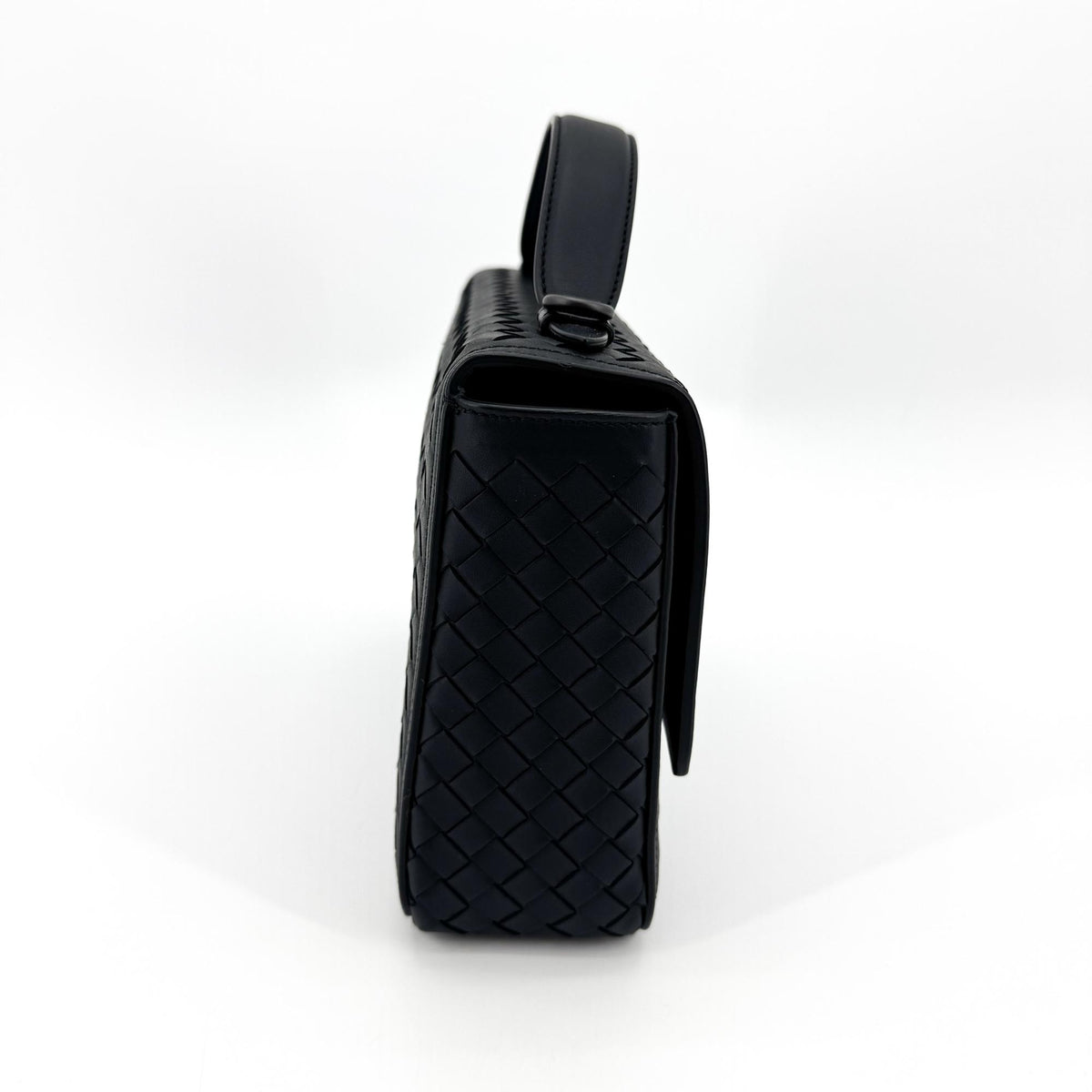 Bottega Veneta Intrecciato Alumna Top Handle Bag Black