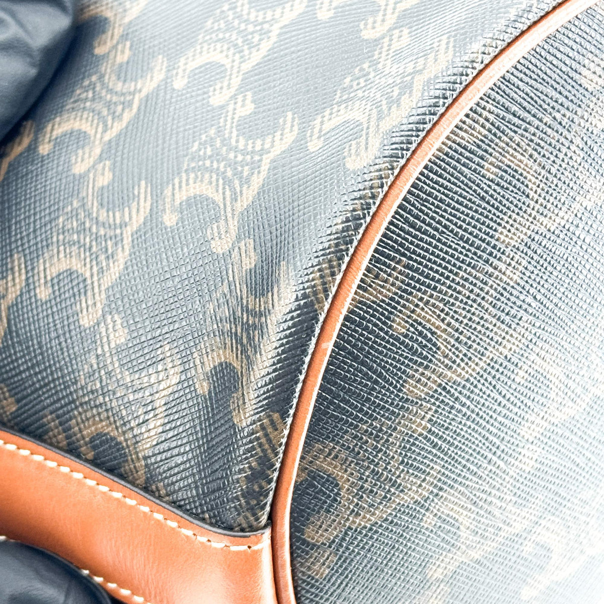 Celine Triomphe Canvas Small Bucket Bag Tan