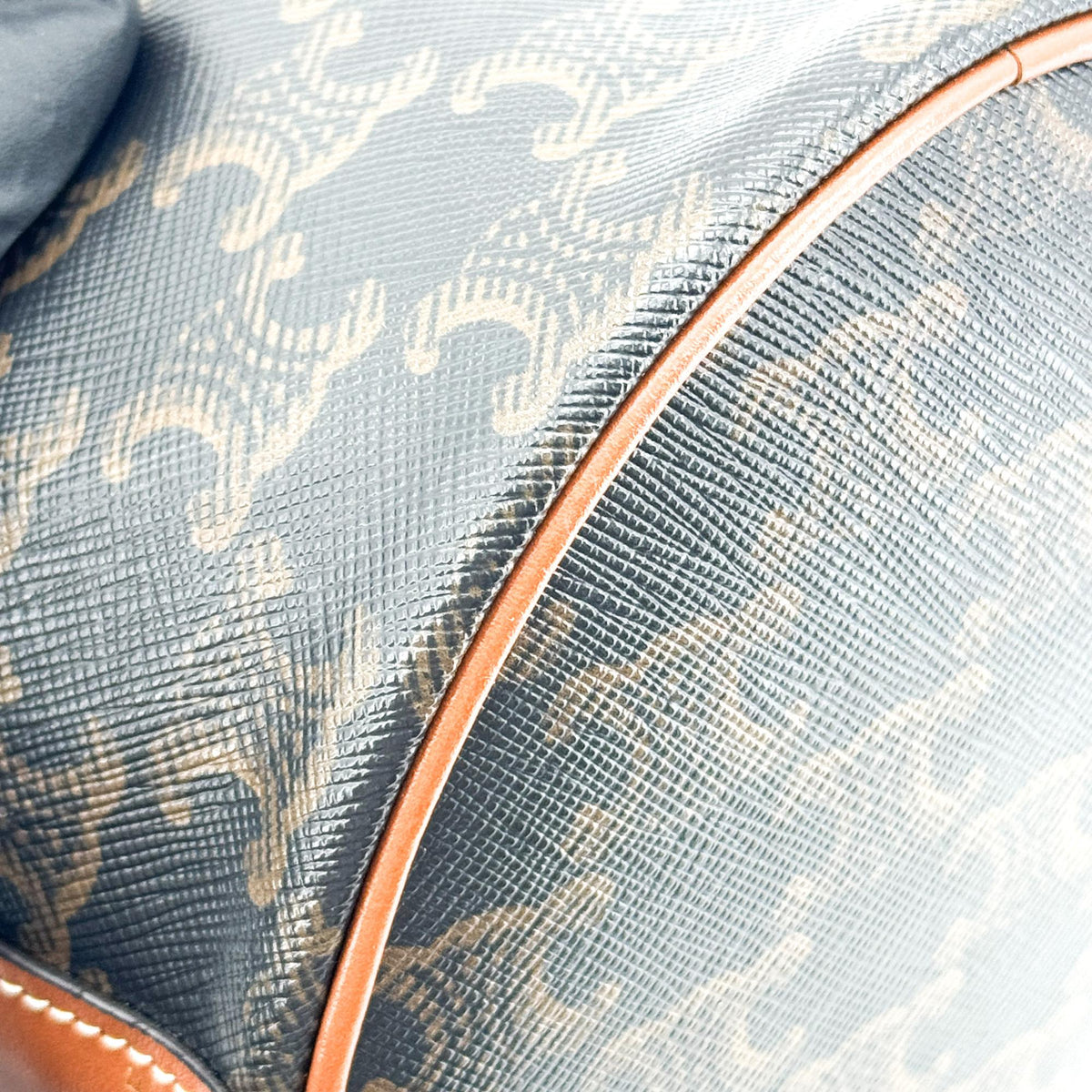 Celine Triomphe Canvas Small Bucket Bag Tan