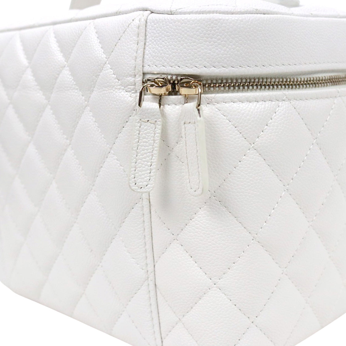 Chanel White Caviar Cosmetics Vanity Bag