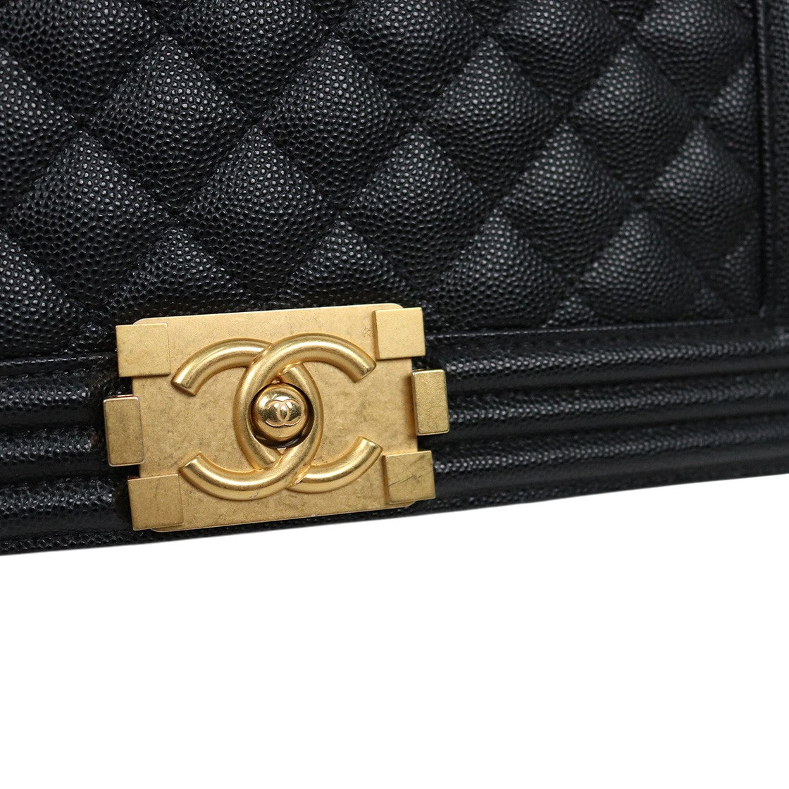 Chanel Medium Black Caviar Boy Shoulder Bag