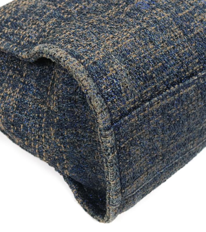 Chanel Navy Tweed Deauville Bag