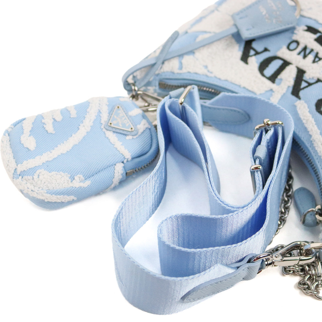 Prada Blue 2005 Re-Edition Multi Hobo Crossbody Bag