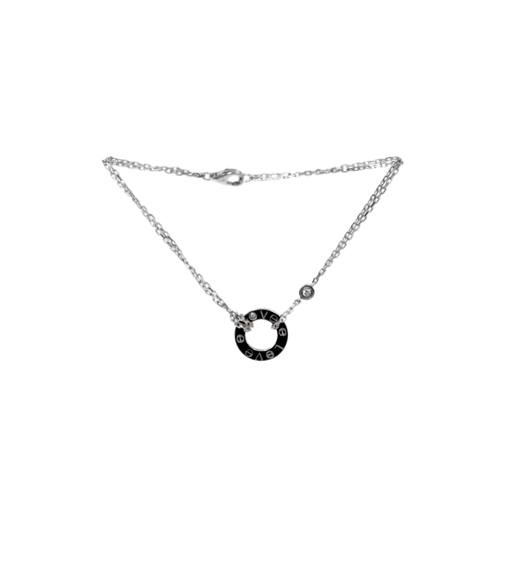 Cartier 18K White Gold and Diamond Love Bracelet