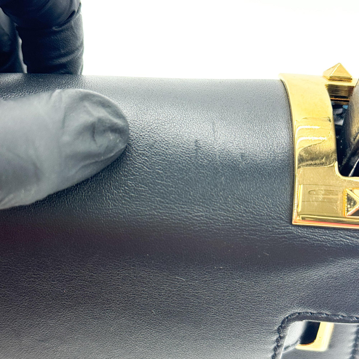 Valentino Rockstud Shoulder Bag Black with Gold Hardware