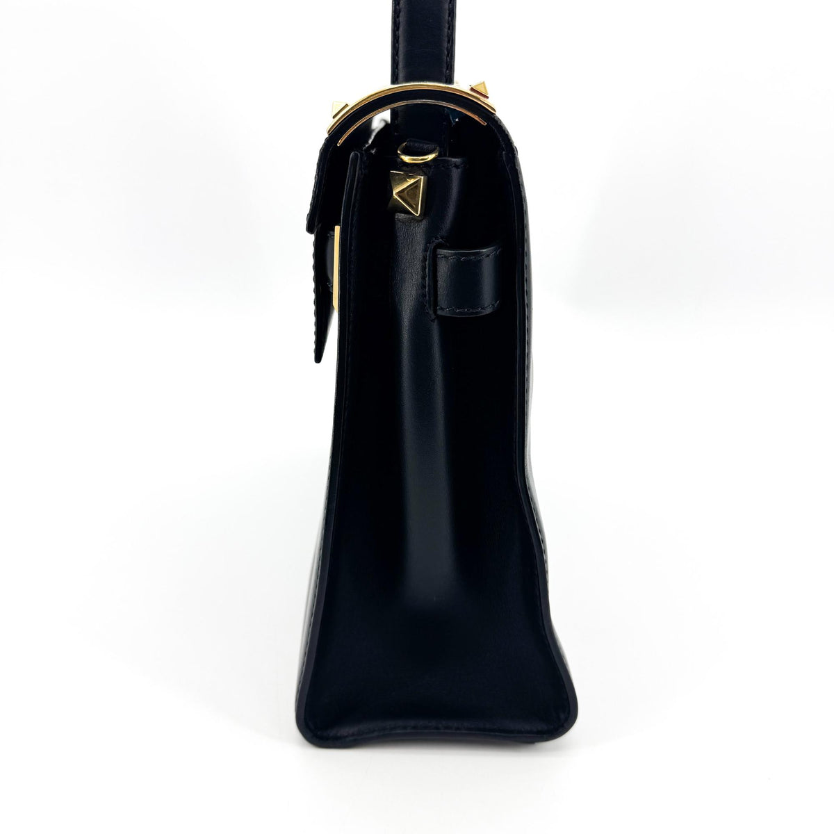 Valentino Rockstud Shoulder Bag Black with Gold Hardware