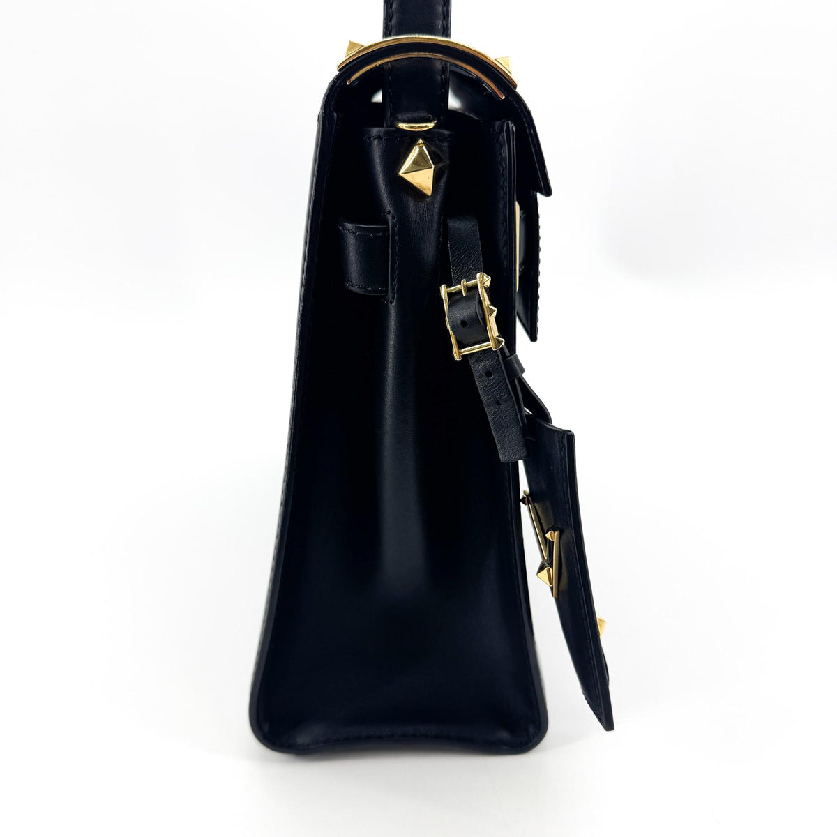 Valentino Rockstud Shoulder Bag Black with Gold Hardware
