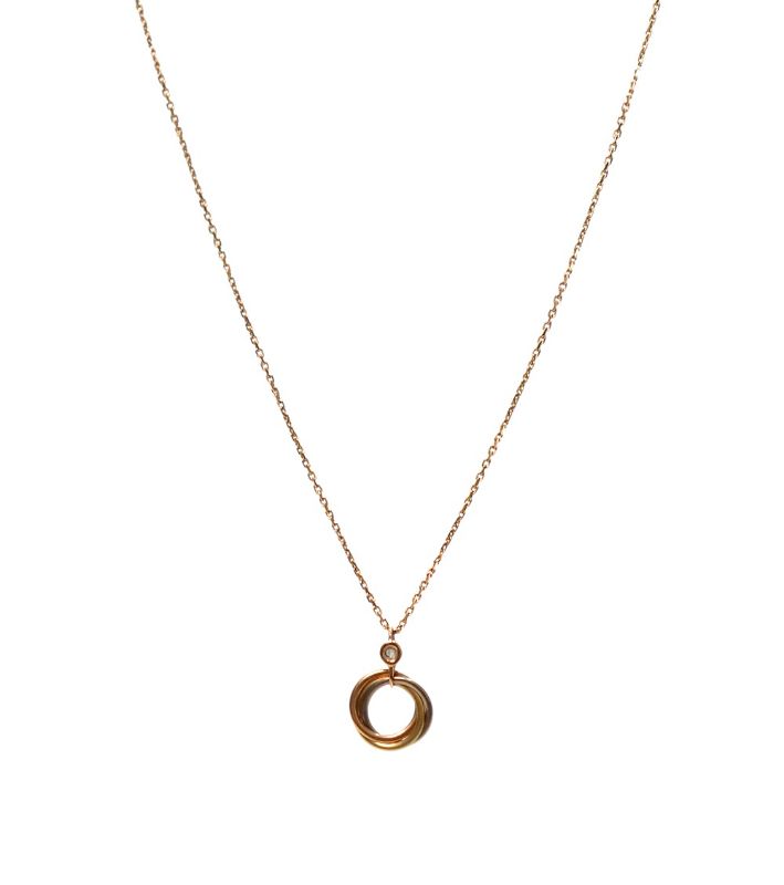 Cartier 18K Gold Trinity Diamond Single-Strand Necklace