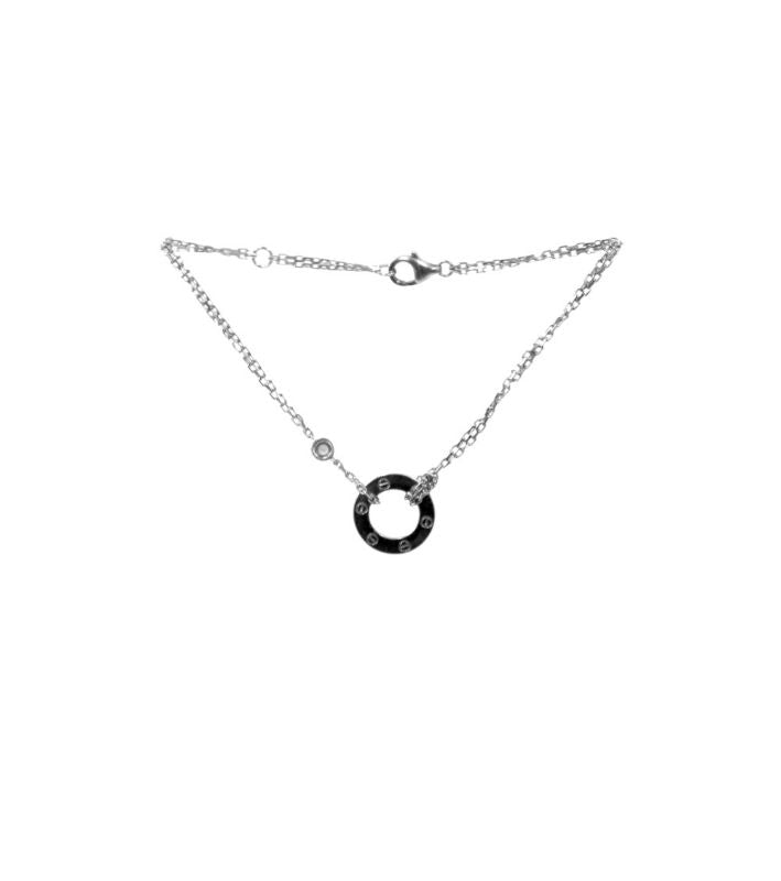Cartier 18K White Gold and Diamond Love Bracelet