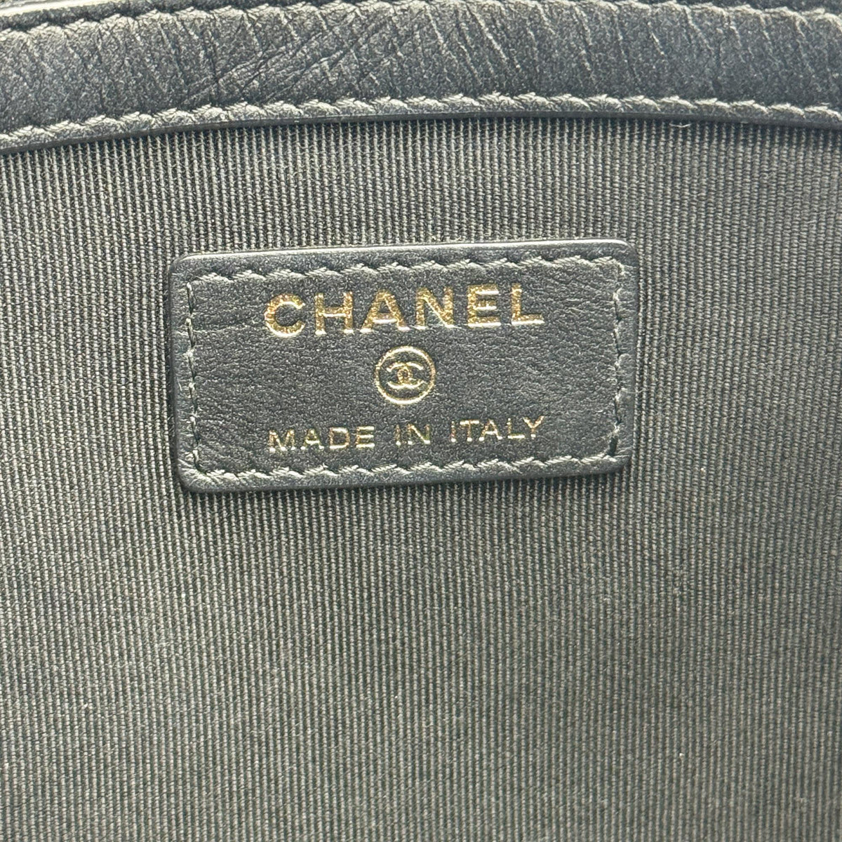 Chanel Boy Caviar Large Clutch Gold Hardware Black