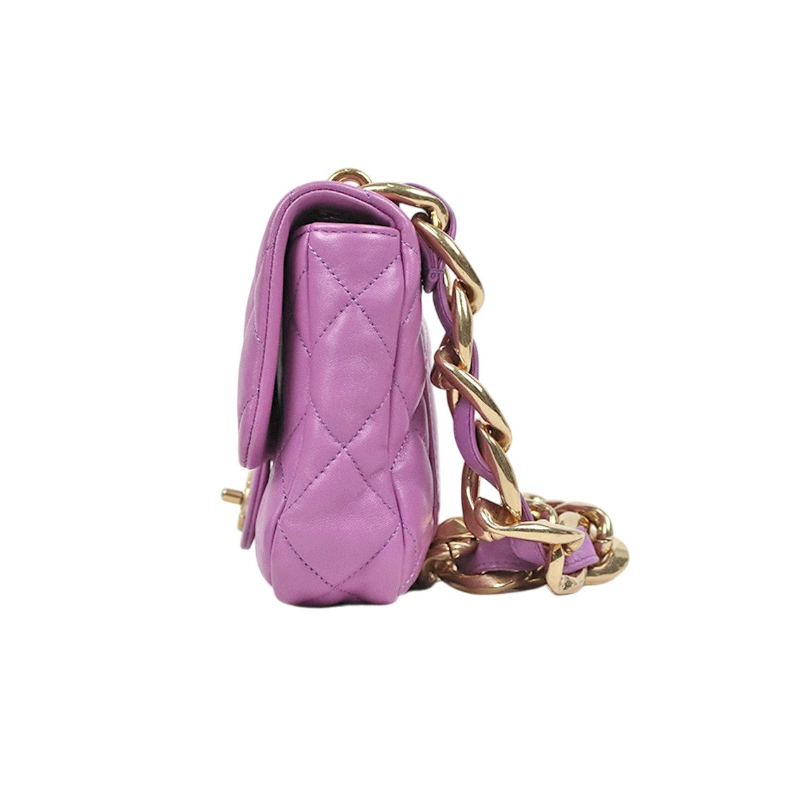 Chanel Purple Maxi Lambskin Chain Flap Shoulder Bag