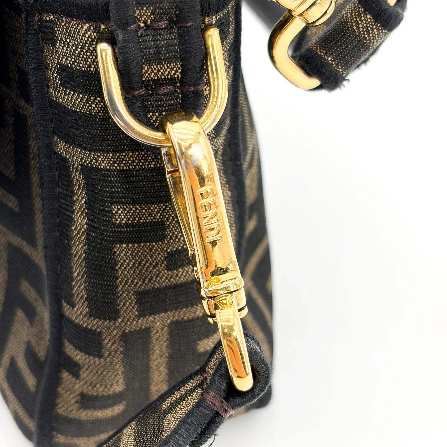 Fendi Zucca Canvas Baguette Bag Brown