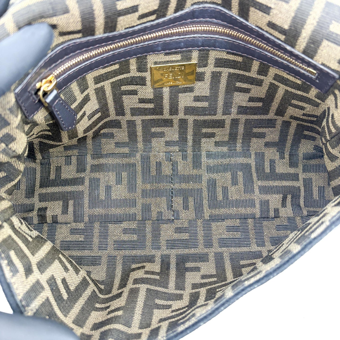 Fendi Zucca Canvas Baguette Bag Brown