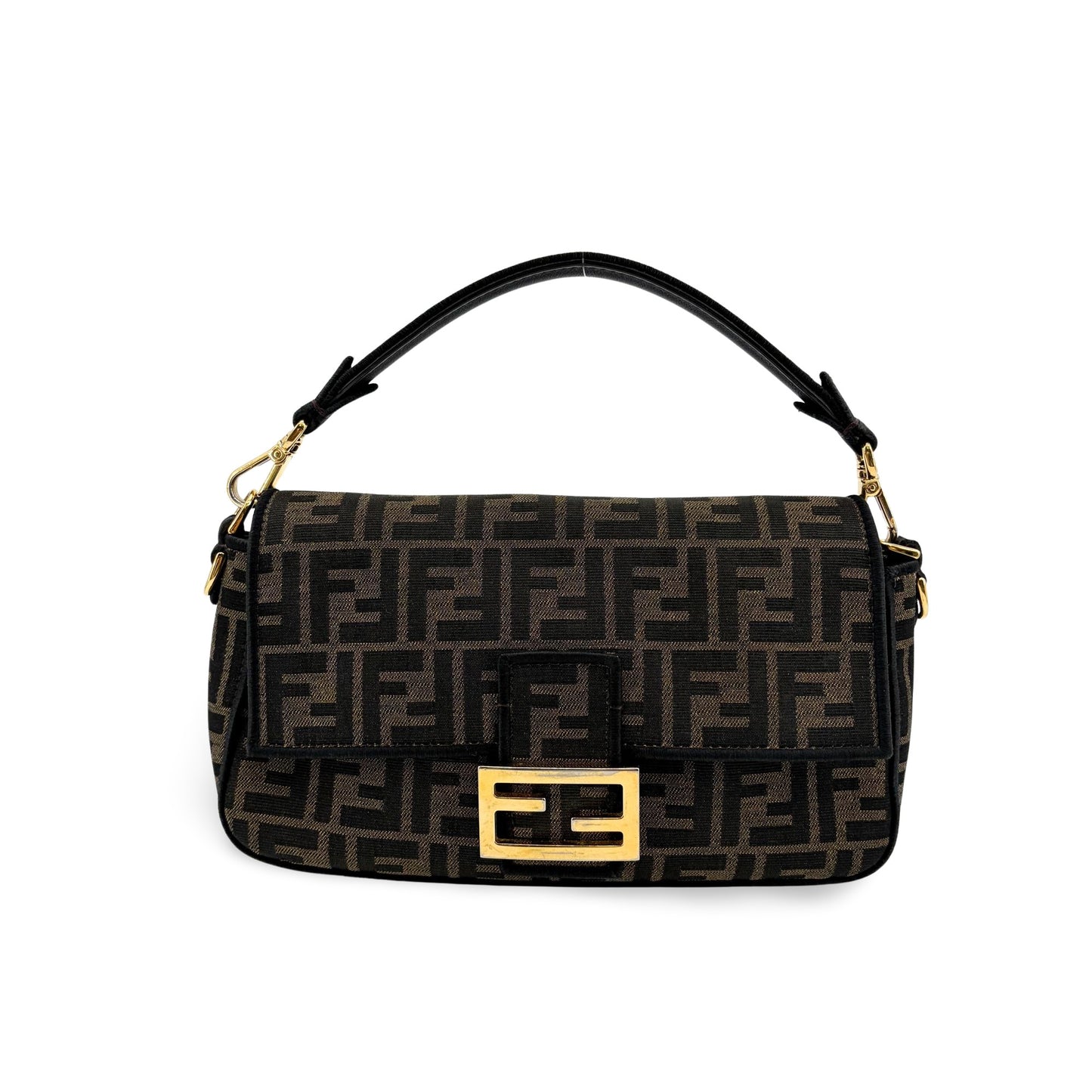 Fendi Zucca Canvas Baguette Bag Brown