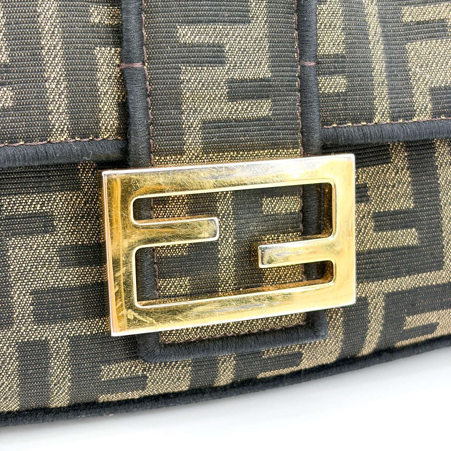 Fendi Zucca Canvas Baguette Bag Brown