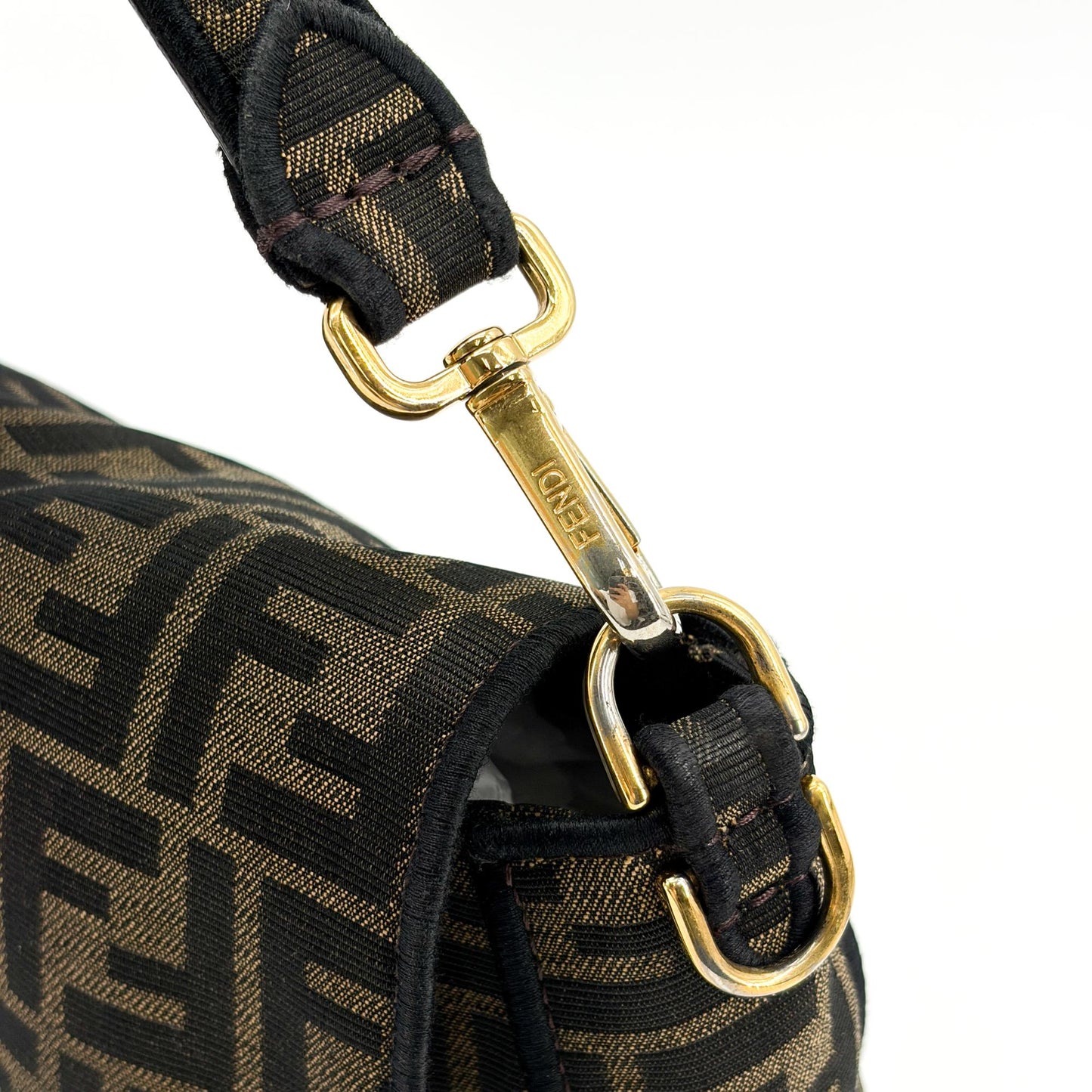 Fendi Zucca Canvas Baguette Bag Brown