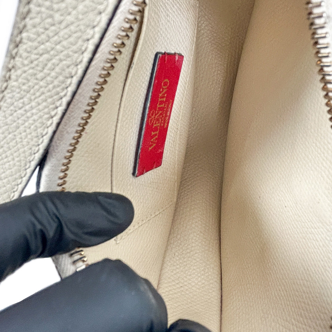 Valentino Ivory V Logo Hobo Bag