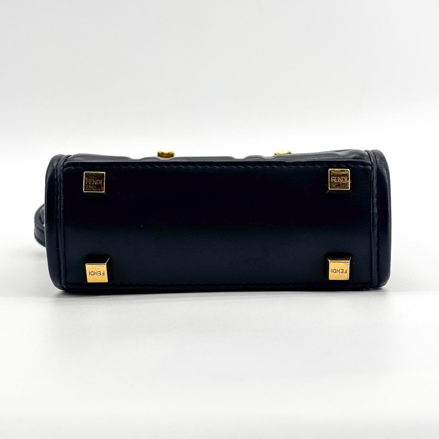 Fendi Mini Sunshine Shopper Bag Black Leather