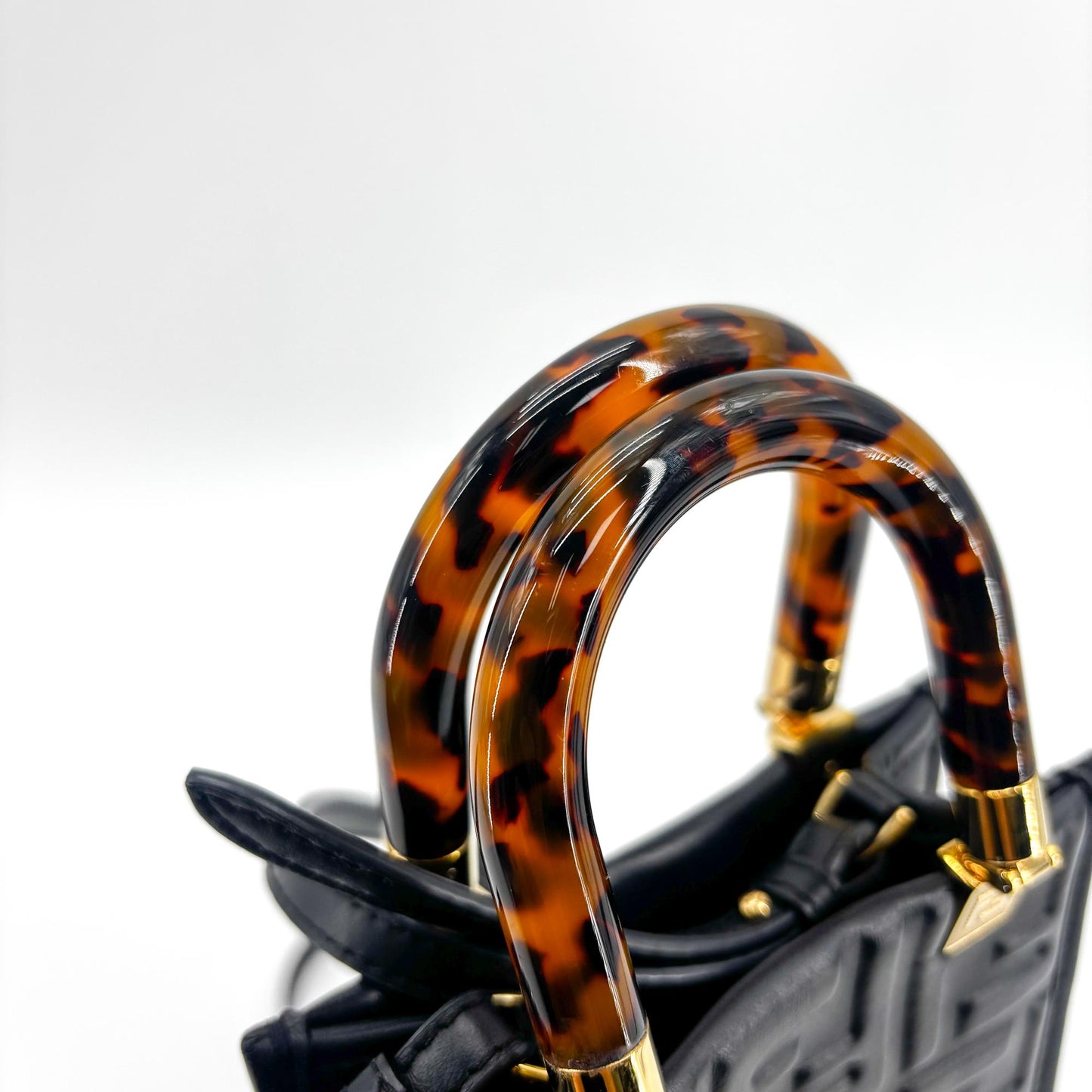 Fendi Mini Sunshine Shopper Bag Black Leather