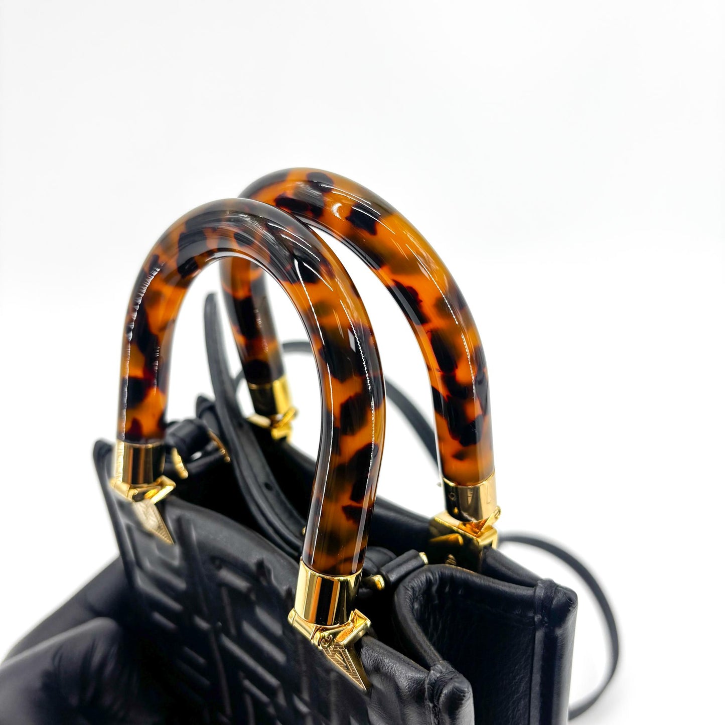 Fendi Mini Sunshine Shopper Bag Black Leather