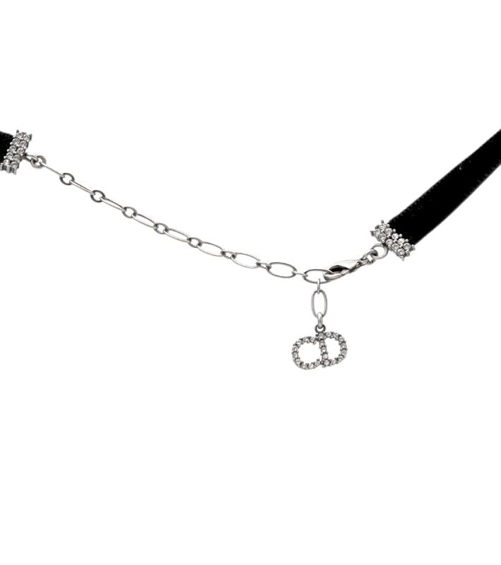 Dior Cubic Za Dior Black and Silver Choker Necklace