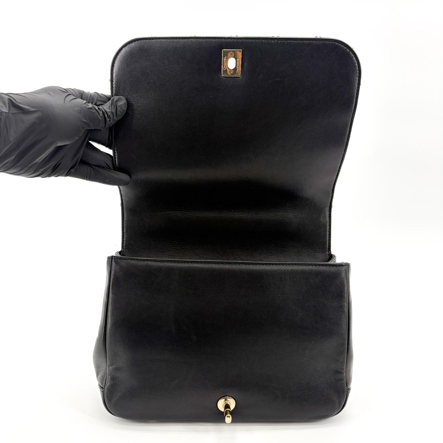Chanel Small Trendy CC Top Handle Bag Black Gold Hardware