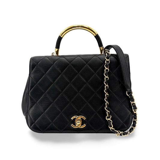 Chanel Small Trendy CC Top Handle Bag Black Gold Hardware