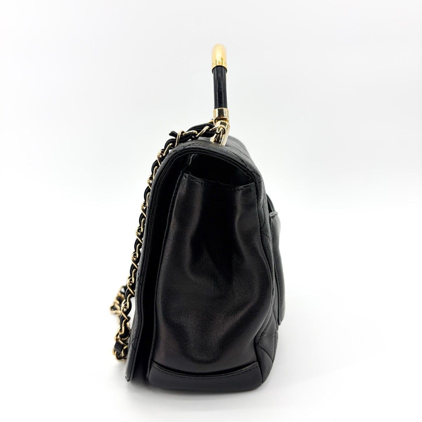 Chanel Small Trendy CC Top Handle Bag Black Gold Hardware